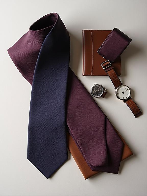 Cravatta in seta e portafoglio in pelle